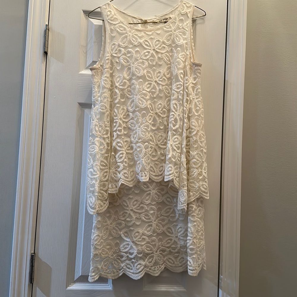 Max Studio lace tiered dress.
